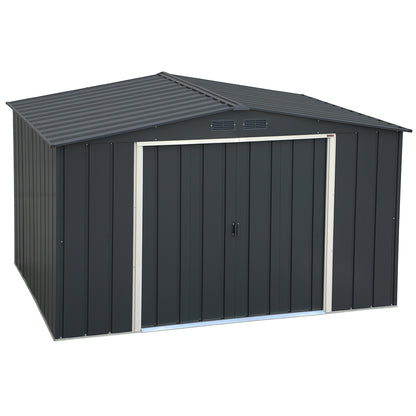 Caseta Cobertizo Eco Gandía 10×8 Metal Gris Antracita_1