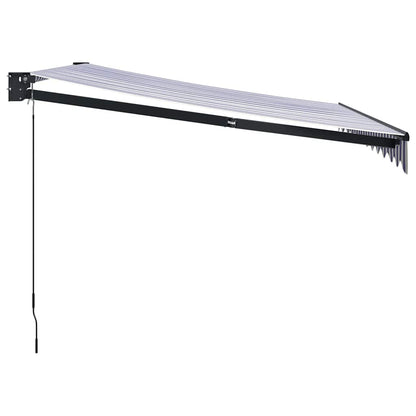 Toldo Retráctil Aluminio Y Tela Azul Y Blanco 3x2,5 M_3