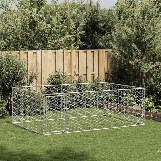 Caseta Para Perros De Exterior Con Puerta 3x2x1 M De Acero Galvanizado_0