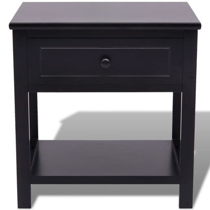 Mesita De Noche De Madera Negro_1