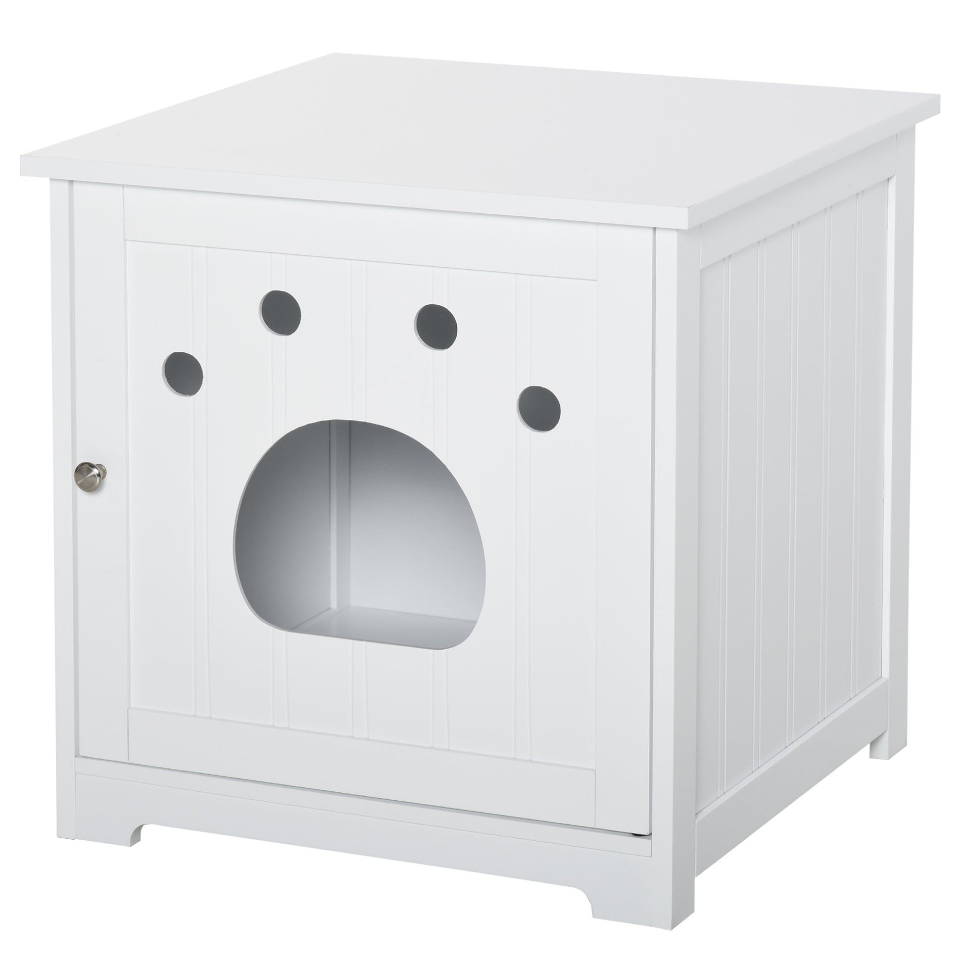 Pawhut Casa Para Gatos De Madera Mueble Arenero Gatos Con Puerta 48x51x51 Cm_0