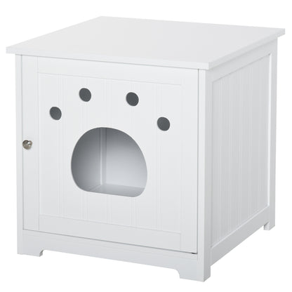 Pawhut Casa Para Gatos De Madera Mueble Arenero Gatos Con Puerta 48x51x51 Cm_0