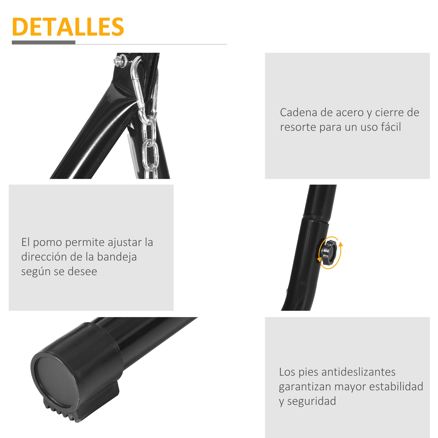Outsunny Soporte Para Silla Colgante 190 Cm Sostén Para Columpio Con Mesita_5