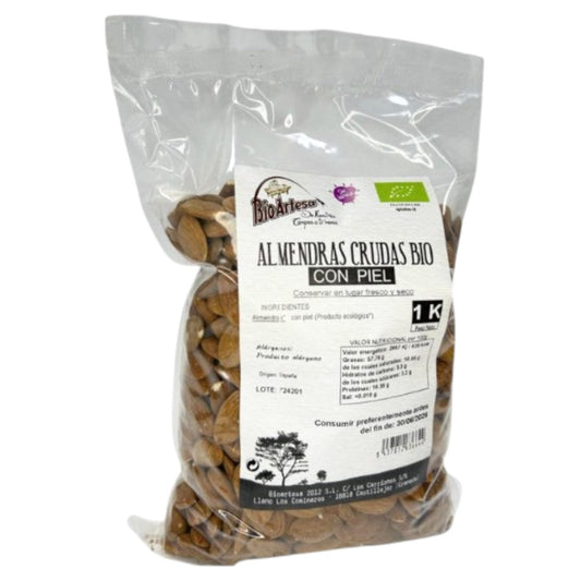 Almendra Ecológica Cruda Con Piel Bio 1 Kg_0