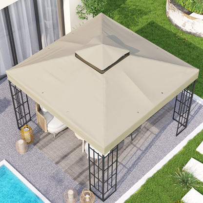 Outsunny Techo De Repuesto Para Cenador 3x3 M Con Techo Doble Protección Uv 30+_4