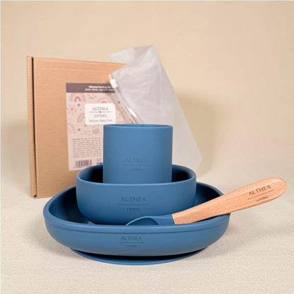 Vajilla De Silicona Orgánica - 4 Piezas - Azul Marino._3