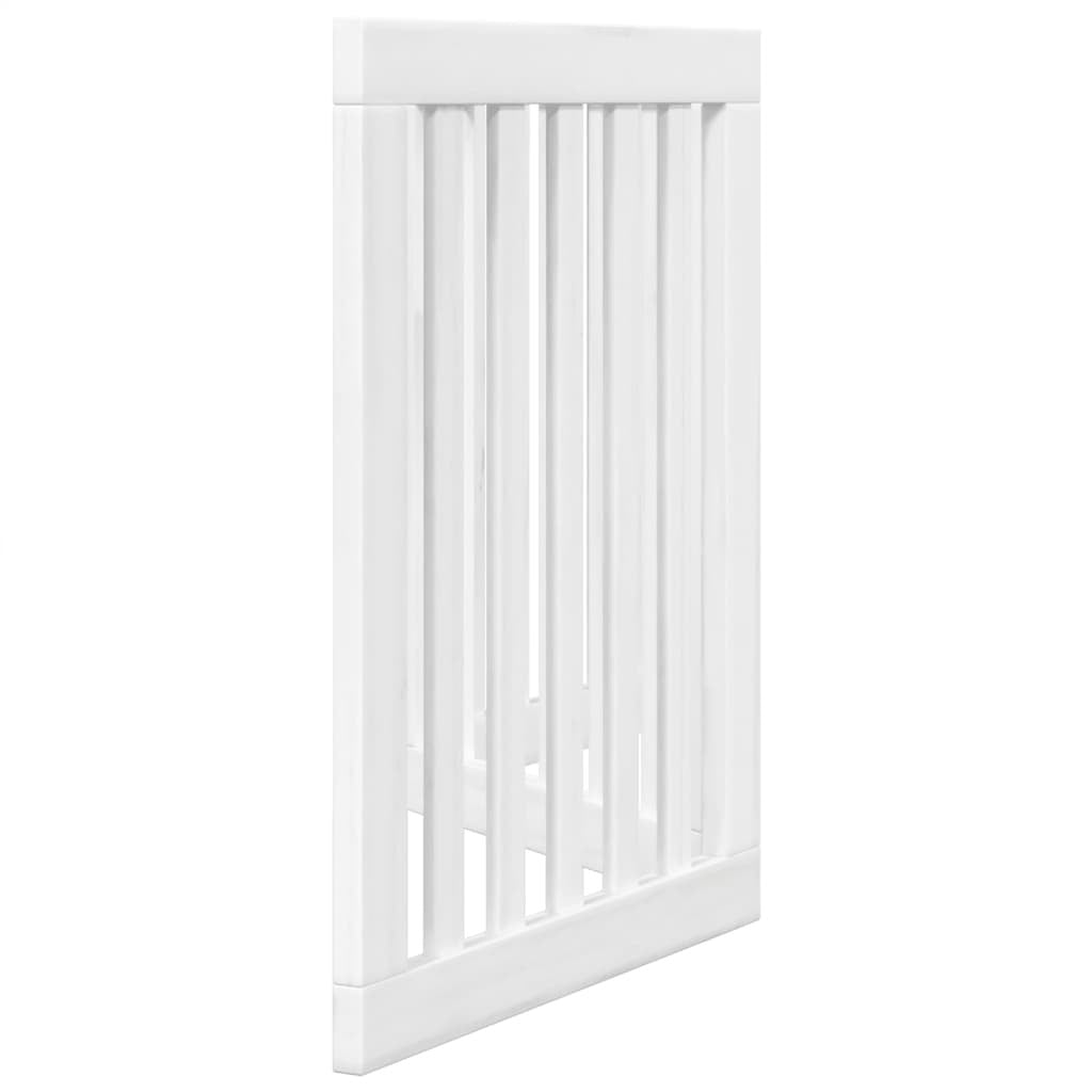 Vidaxl Puerta Para Perros Plegable 3 Paneles Madera Álamo Blanca 150cm_4