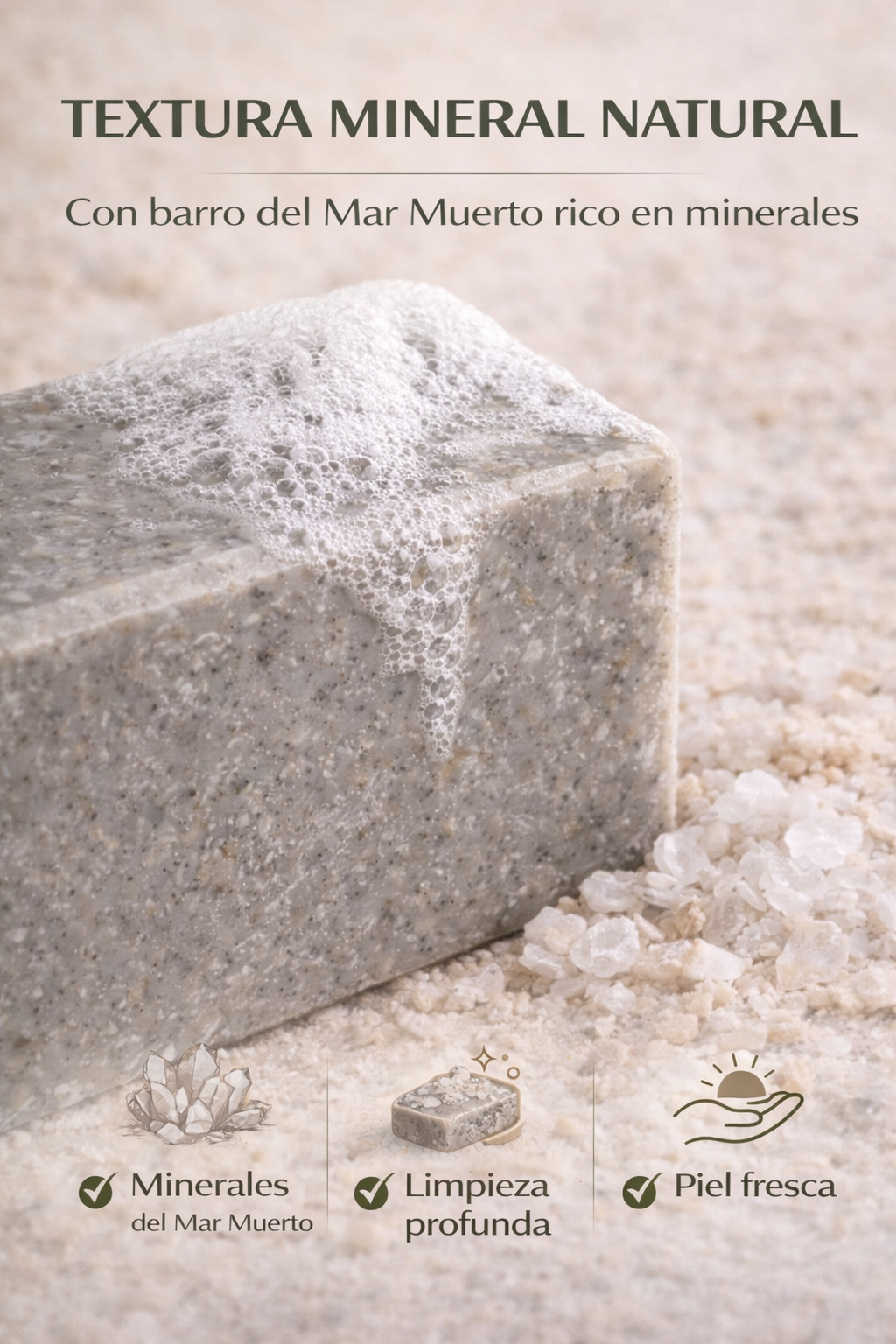 Jabón Sólido Natural De Barros Del Mar Muerto 100 G | Limpieza Purificante | M&on Naturals_2