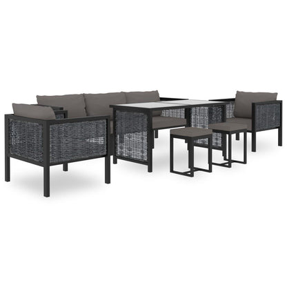Vidaxl Muebles Jardín 8 Pzas Y Cojines Ratán Sintético Gris Antracita_0