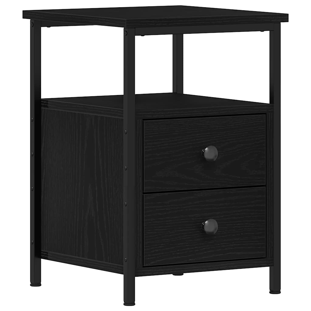 Mesilla De Noche Roble Negro 34x35,5x50 Cm Madera De Ingeniería_0