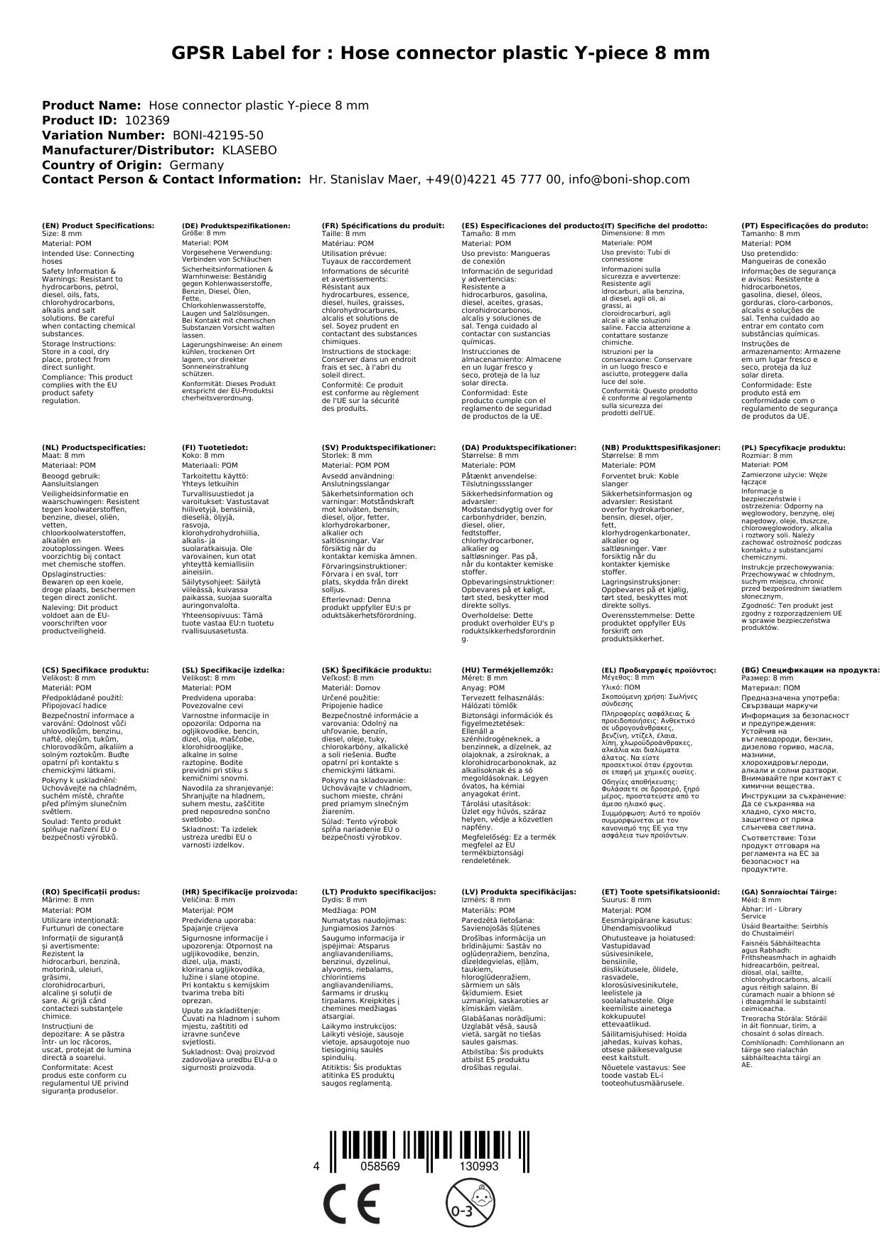 Conector Manguera Plástico Y 8 Mm_1