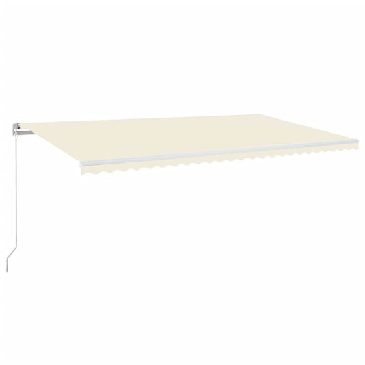 Toldo Manual Retráctil Con Led Color Crema 600x350 Cm_0