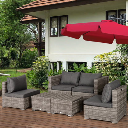 Outsunny Conjunto 8 Piezas De Sofás Ratán Con Mesa De Centro Y Reposapiés_1