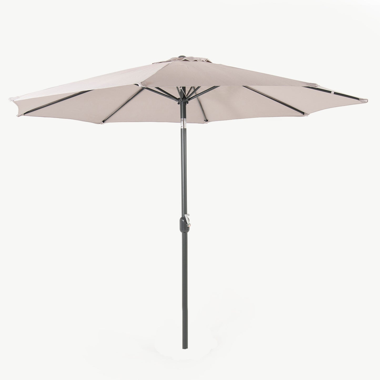 Parasol Para Jardín De Aluminio, Mástil Central, Redondo 300 Cm, Salida De Viento, Tela Gramaje 200 Gr Color Gris Claro_2