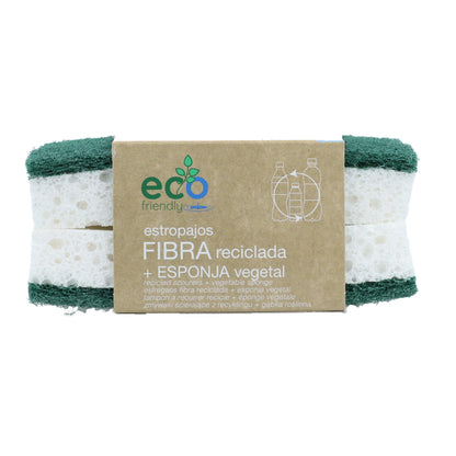 2 estropajos con esponja vegetal Eco Friendly Kerkom