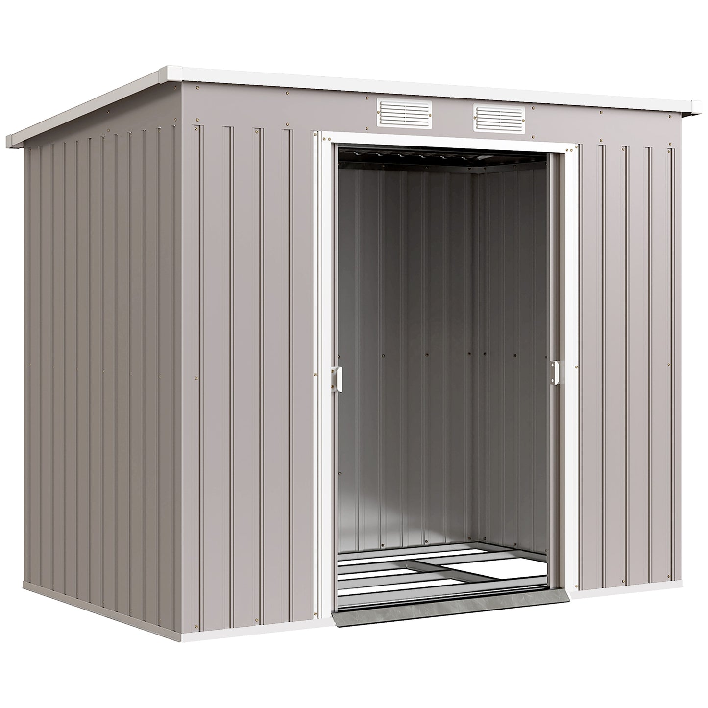 Outsunny Caseta De Jardín Exterior 2,42 M² 213x130x172 Cm Con Puerta Corredera_0