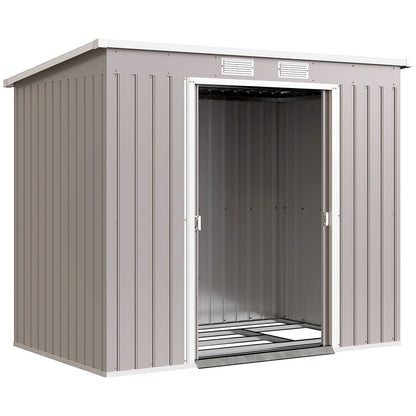 Outsunny Caseta De Jardín Exterior 2,42 M² 213x130x172 Cm Con Puerta Corredera_0