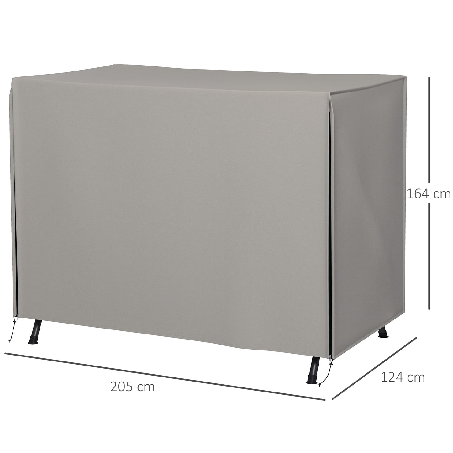 Outsunny Funda Balancín Jardín Con 2 Cremalleras 205x124x164 Cm Gris Claro_2