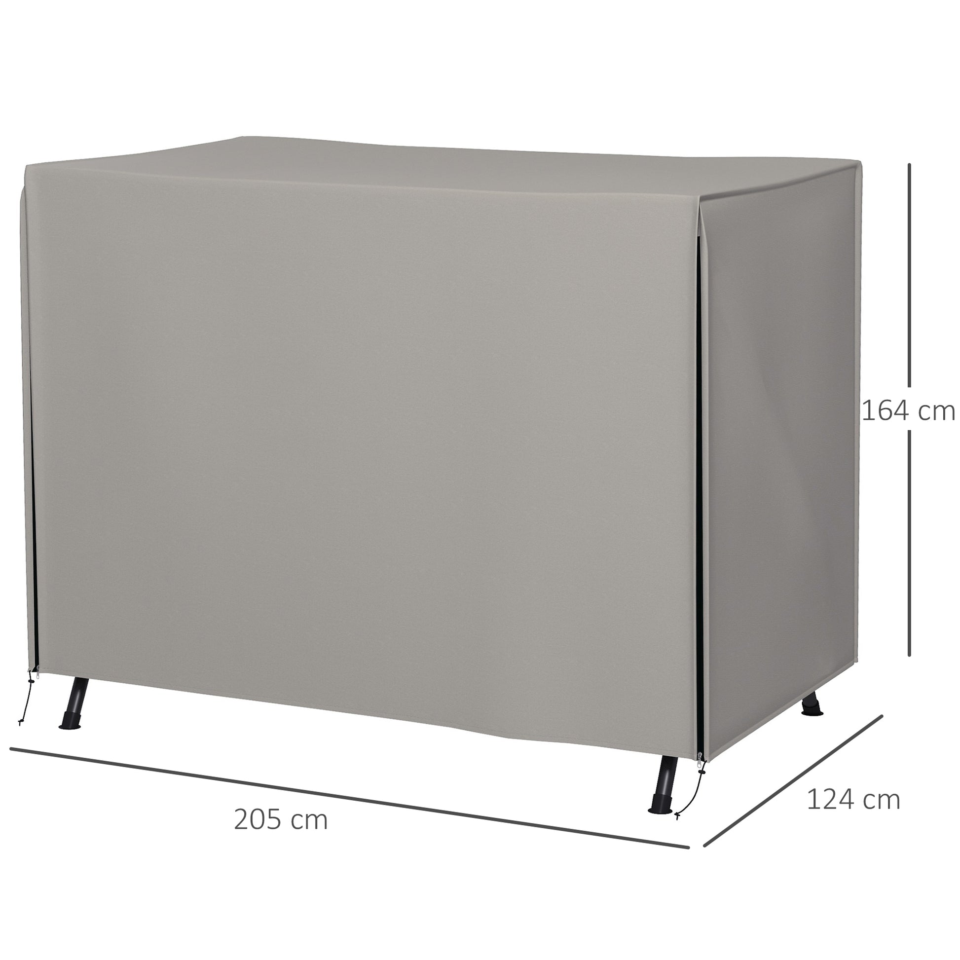 Outsunny Funda Balancín Jardín Con 2 Cremalleras 205x124x164 Cm Gris Claro_2