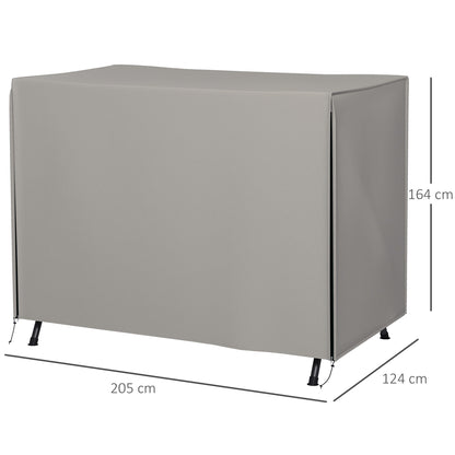 Outsunny Funda Balancín Jardín Con 2 Cremalleras 205x124x164 Cm Gris Claro_2