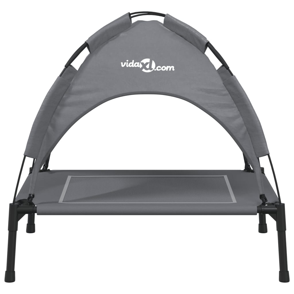 Cama Para Perros Con Dosel Antracita Tela Oxford Y Acero / Vetonek_4