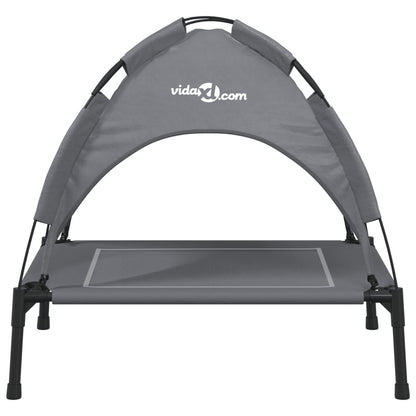 Cama Para Perros Con Dosel Antracita Tela Oxford Y Acero / Vetonek_4