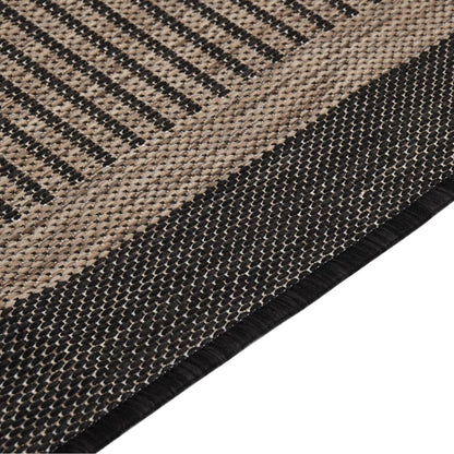 Alfombra De Exterior De Tejido Plano Marrón Oscuro 100x200 Cm_3