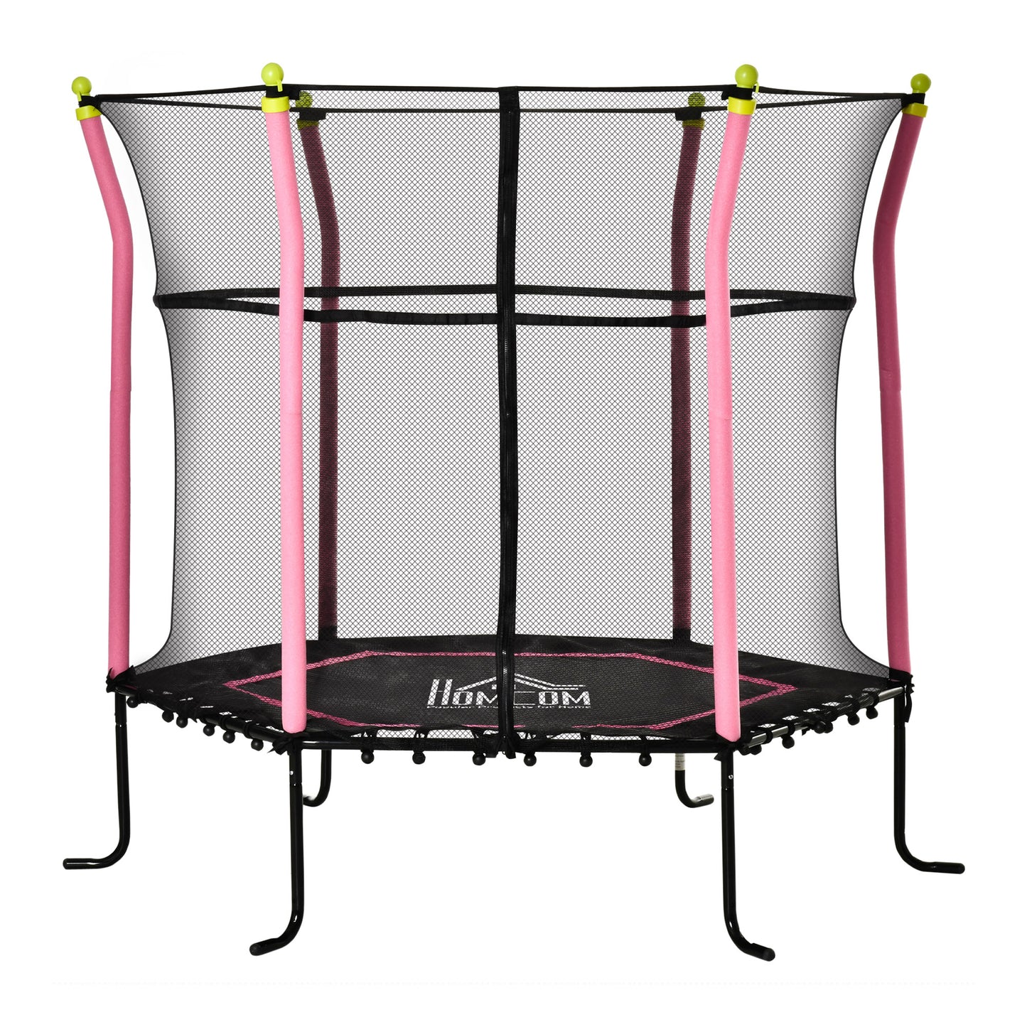 Homcom Trampolín Infantil Con Red De Seguridad Ø163,5x163,5 Cm Rosa_0
