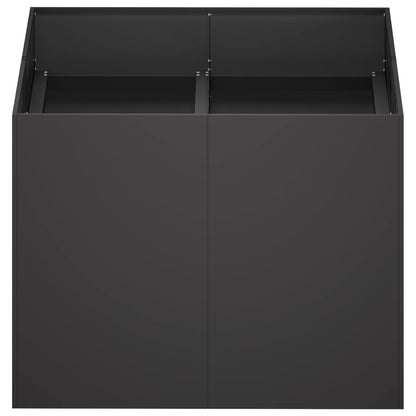Macetero De Jardín Negro 80 X 80 X 60 Cm Acero Laminado En Frío_2