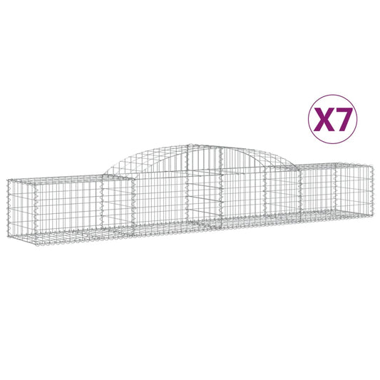 Cestas De Gaviones 7 Uds Forma De Arco Hierro 300x50x40/60 Cm_0