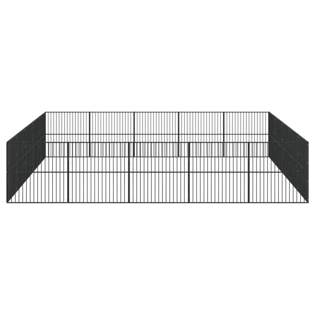 Vidaxl Corralito Para Perros Con 20 Paneles Acero Galvanizado Negro_3