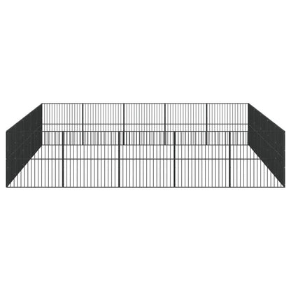 Vidaxl Corralito Para Perros Con 20 Paneles Acero Galvanizado Negro_3