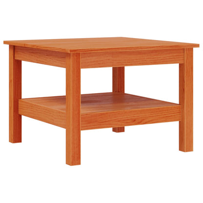 Mesa De Centro Madera Maciza De Pino Marrón Cera 55x55x40 Cm_0