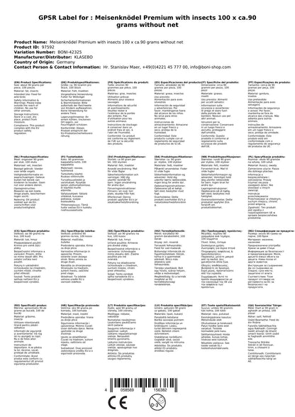 Comida Para Pájaros Silvestres, Bolas De Grasa Con Insectos, 100 X 90 Gramos Sin Red_1