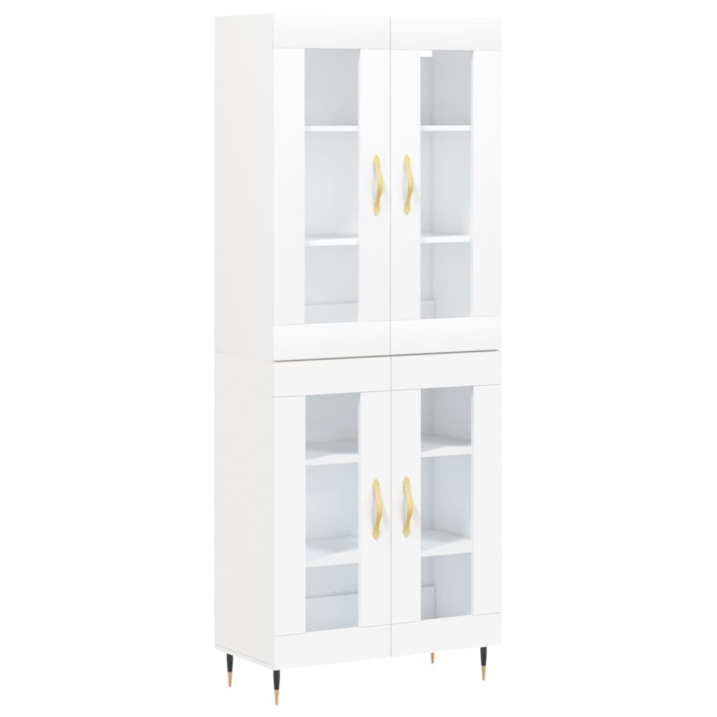 Aparador Alto Madera Contrachapada Blanco 69,5x34x180 Cm_1