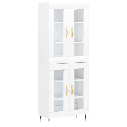 Aparador Alto Madera Contrachapada Blanco 69,5x34x180 Cm_1