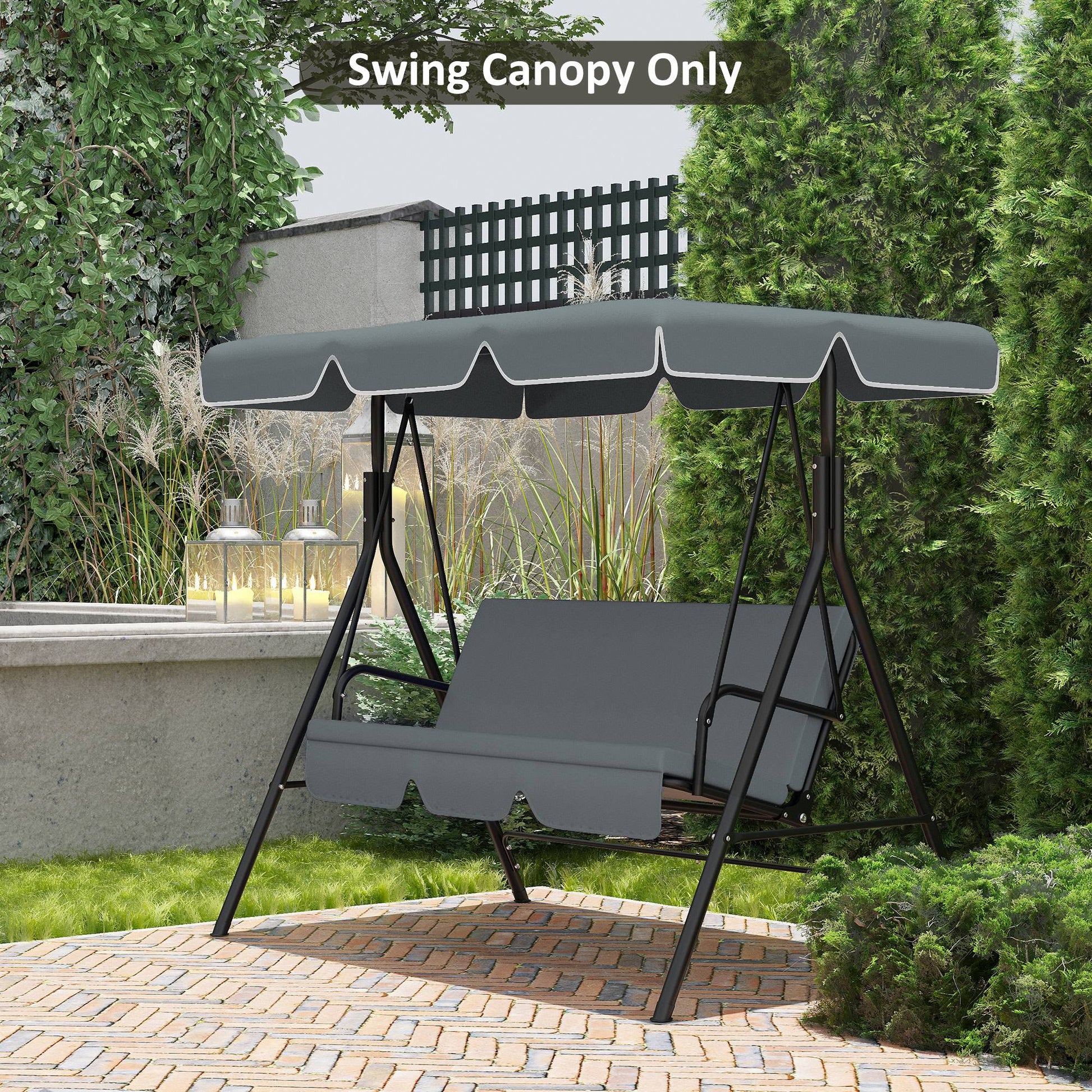 Outsunny Toldo De Repuesto Para Columpio De 2/3 Plazas 192x144 Cm Gris Oscuro_1