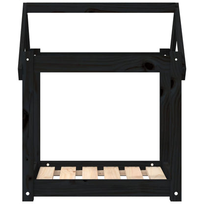 Vidaxl Cama Para Perros Madera Maciza De Pino Negro 61x50x70 Cm_4