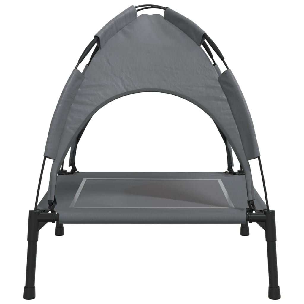 Cama Para Perros Con Dosel Antracita Tela Oxford Y Acero / Vetonek_5