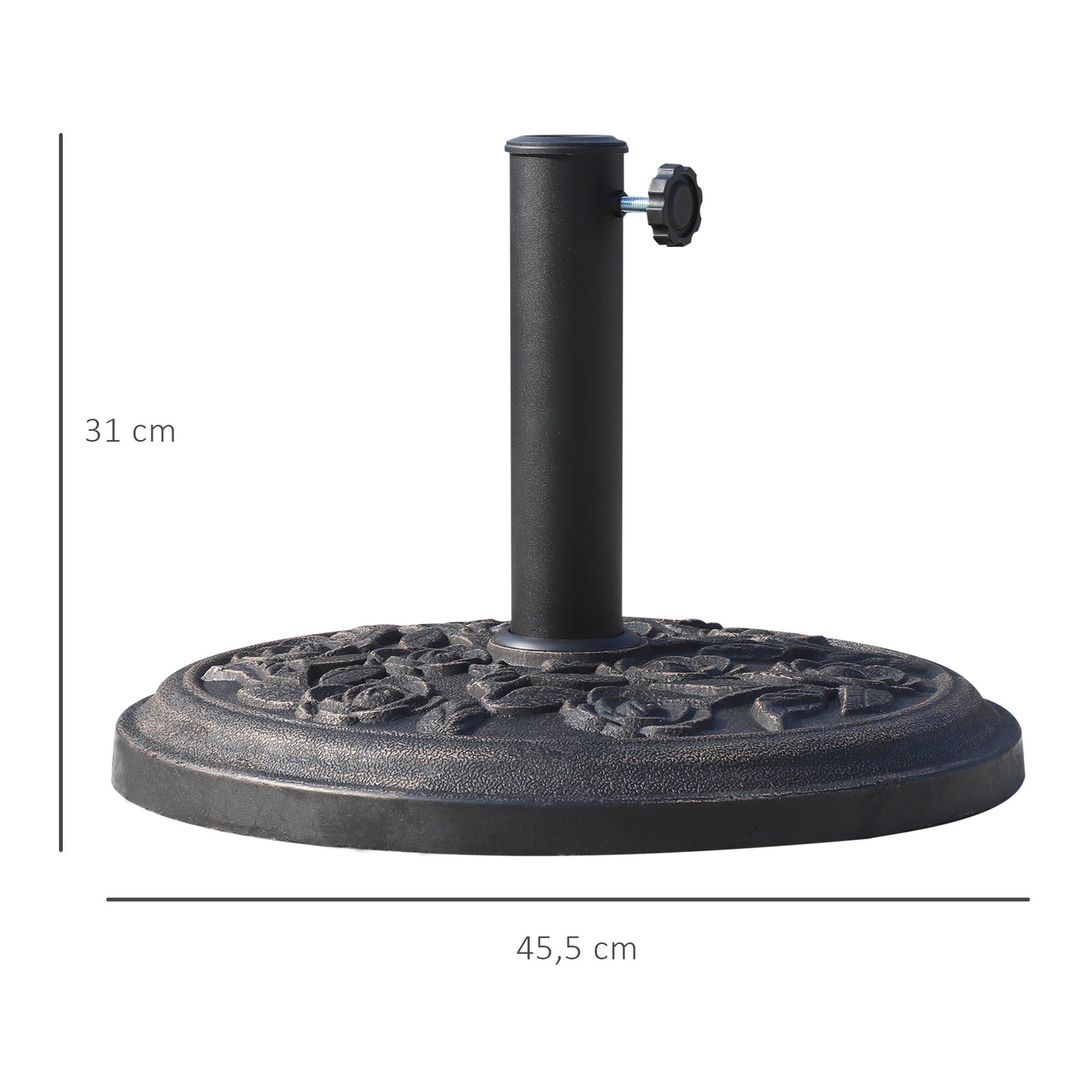 Outsunny Base Para Sombrilla De Jardín Peso Neto 9 Kg Para Postes De 38 Mm/48 Mm_2