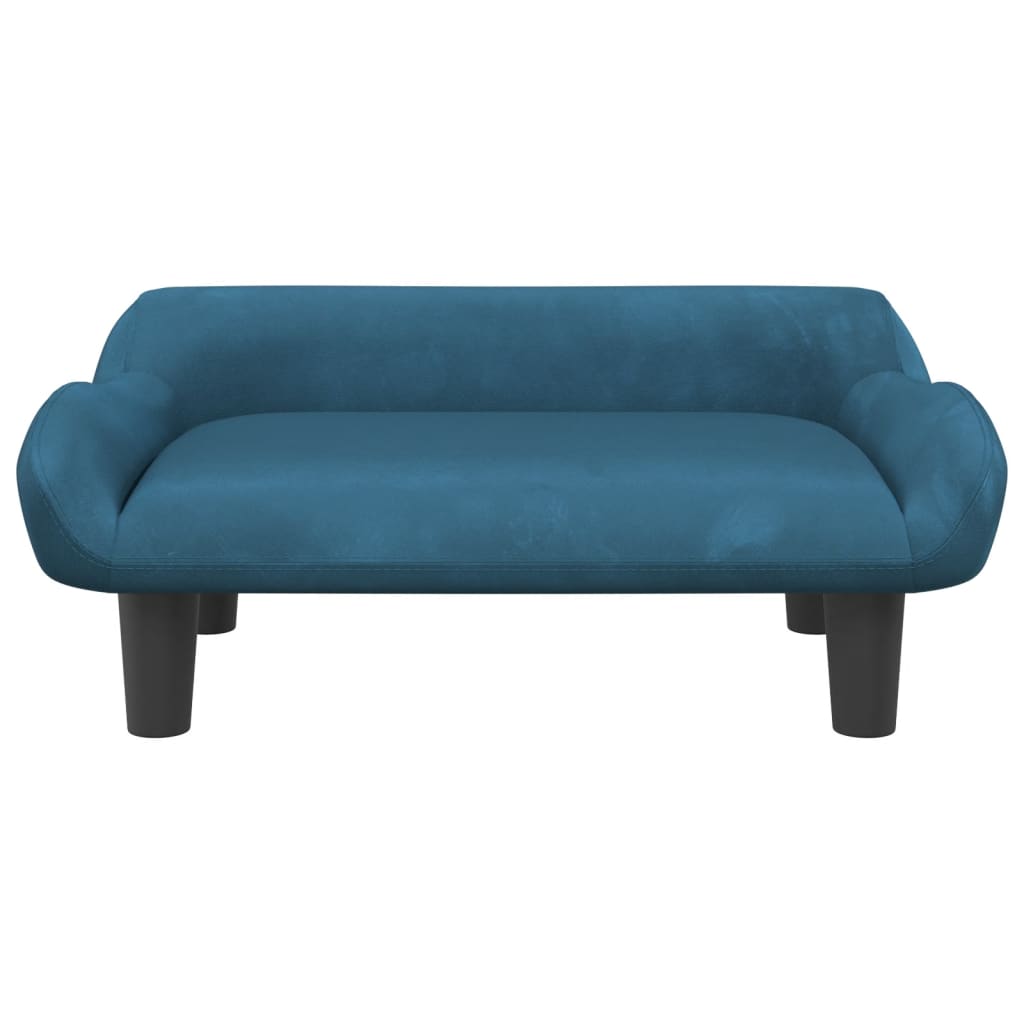 Cama Para Perros De Terciopelo Azul 70x40x24 Cm / Vetonek_1