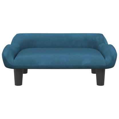 Cama Para Perros De Terciopelo Azul 70x40x24 Cm / Vetonek_1