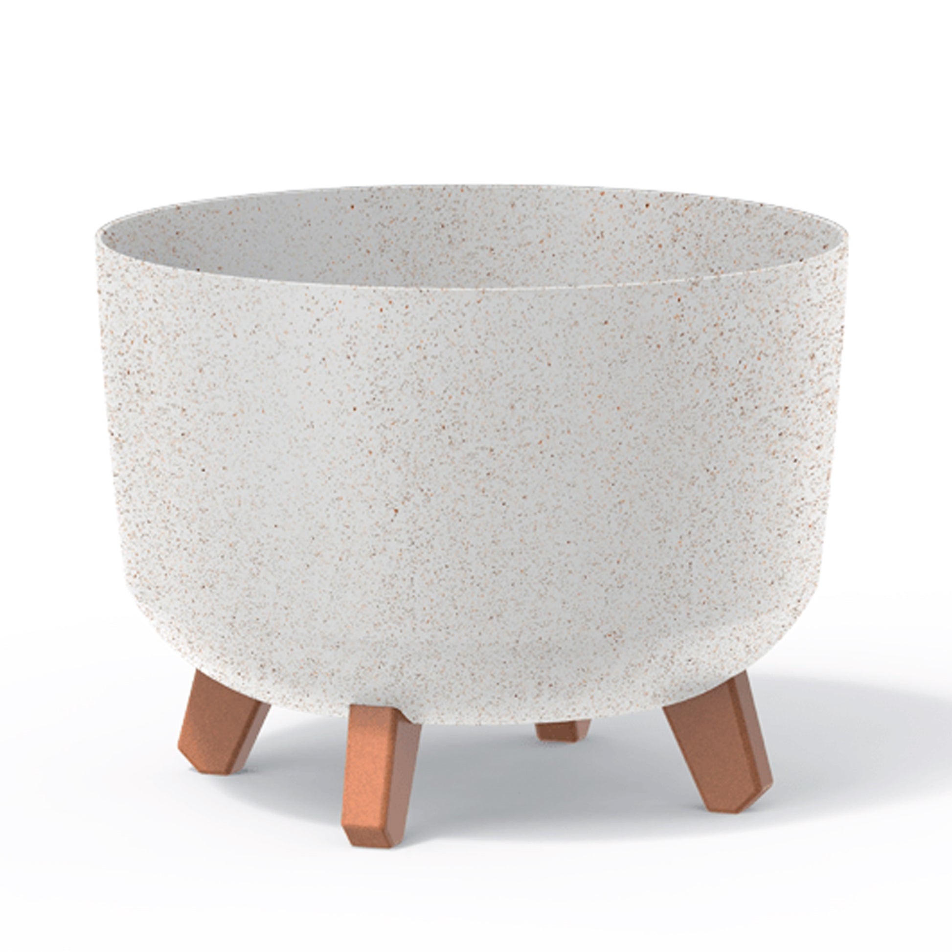 Macetero Color Blanco Roto,sin Depósito , Colección Gracia De 28,5 X 28,5 X 22 Cm, Capacidad De 9,8 L._0