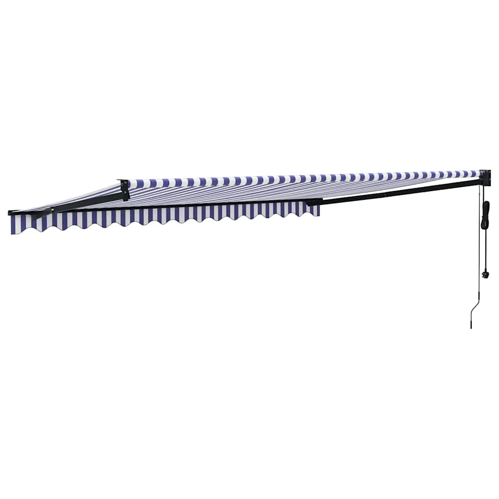 Toldo Retráctil Automático Azul Y Blanco 4x3 M_4