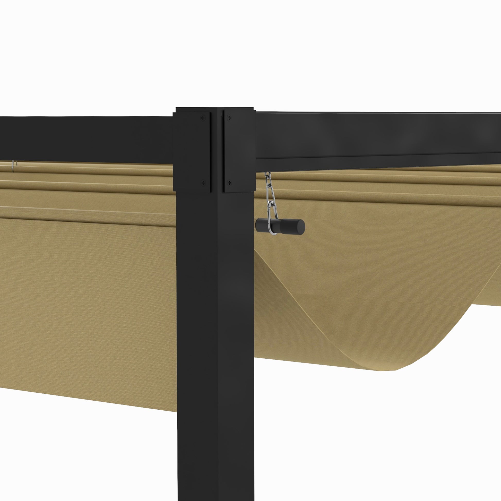 Outsunny Pérgola 3x2 M Cenador Jardín Con Techo Retráctil Poliéster Para Fiestas_4