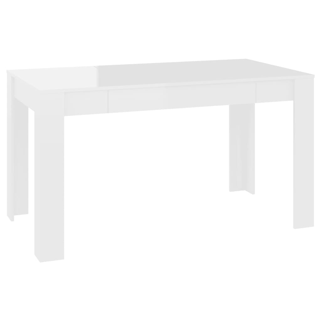 Mesa De Comedor De Aglomerado Blanco Brillante 140x74,5x76 Cm_0