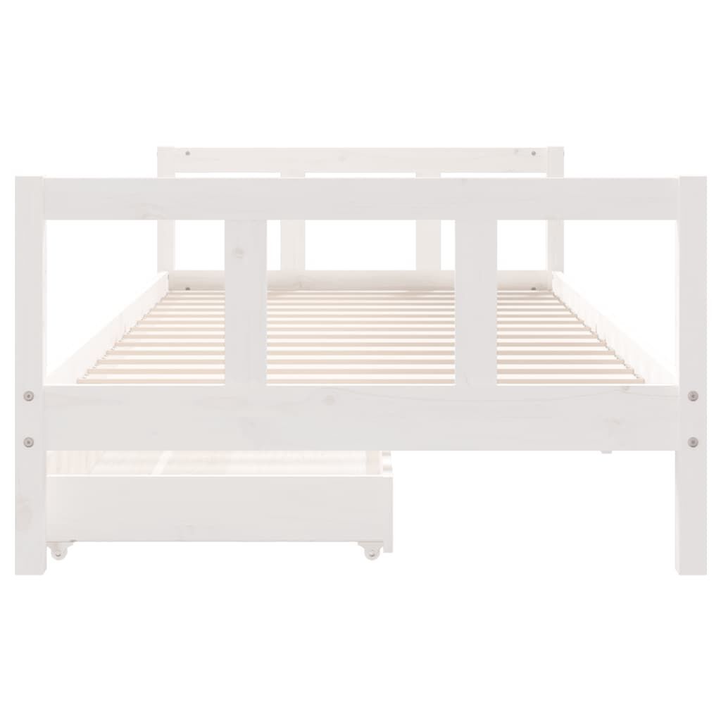 Vidaxl Estructura Cama Niños Con Cajones Madera Pino Blanco 90x200 Cm_4