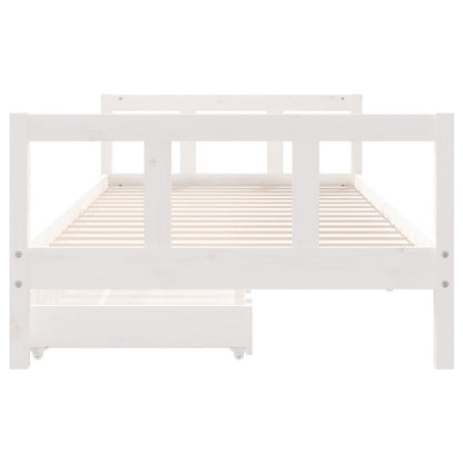 Vidaxl Estructura Cama Niños Con Cajones Madera Pino Blanco 90x200 Cm_4