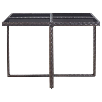Vidaxl Set Comedor De Jardín 9 Piezas Y Cojines Ratán Sintético Marrón_5
