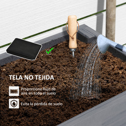 Outsunny Huerto Urbano De Madera Con Estante 100x30x70,5 Cm Gris_5